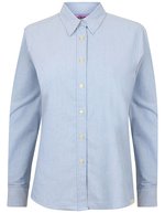 Henbury Oxford Hemd mit langen Ärmeln – Blue Oxford