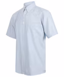 Henbury Short Sleeve Oxford Shirt with Chest Pocket for Men, Blue Oxford XL (44-46), W515 – image 5