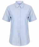 Henbury Damen-Kurzarmhemd Oxford, taillierter Schnitt, Blue Oxford XS (8), W516 – Bild 3