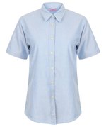 Henbury Damen-Kurzarmhemd Oxford, taillierter Schnitt, Blue Oxford XS (8), W516 – Bild 3