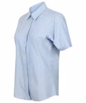 Henbury Damen-Kurzarmhemd Oxford, taillierter Schnitt, Blue Oxford XS (8), W516 – Bild 5