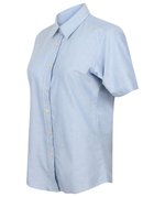 Henbury Damen-Kurzarmhemd Oxford, taillierter Schnitt, Blue Oxford XS (8), W516 – Bild 5