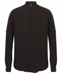 Henbury Langarm Hemd mit Mandarin-Kragen, Black XXL, W592 – Bild 3