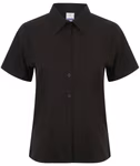 Henbury Short Sleeve Shirt with Moisture-Wicking Material, Navy L, W596 – image 3