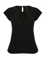 Henbury Polo-Shirt mit Faltendetail für Damen, Black XS, W597 – Bild 2