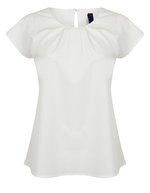 Henbury Polo-Shirt mit Faltendetail für Damen, Black XS, W597 – Bianco