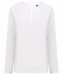 Ladies´ Pleat Front Long Sleeved Blouse – Light Blue