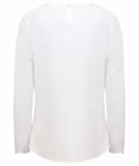 Henbury Plissee-Bluse mit Langarm und Knopfverschluss, White L, W598 – Bild 4