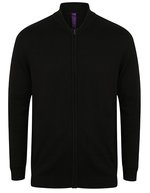 Henbury Feinstrick Bomberjacke mit Reißverschluss – Black