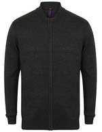 Henbury Feinstrick Bomberjacke mit Reißverschluss – Grey Marl
