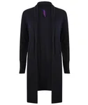Henbury Longline Cardigan 50% Cotton for Women, Black XS, W719 – image 3