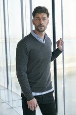 Henbury Men´s Lightweight V-Neck Jumper Purple XXS (W720), W720 – Bild 1