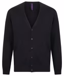 Henbury Feinstrick-Cardigan mit V-Ausschnitt, Grey Marl XS, W722 – Bild 3