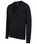 Henbury Feinstrick-Cardigan mit V-Ausschnitt, Grey Marl XS, W722 – Bild 6