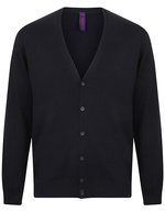 Henbury Feinstrick-Cardigan mit V-Ausschnitt – Navy