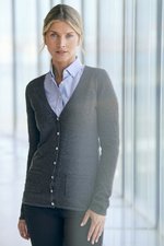 Henbury Feinstrick V-Ausschnitt Cardigan mit Taschen, Navy M, W723 – Bild 1