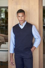 Henbury Ärmelloser V-Ausschnitt Feinstrickpullover, Black S, W724 – Bild 1