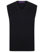 Henbury Ärmelloser V-Ausschnitt Feinstrickpullover, Black S, W724 – Bild 3