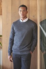 Henbury Leichter Langarm-Strickpullover 50% Baumwolle, Black S, W725 – Bild 1