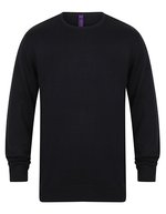 Henbury Leichter Langarm-Strickpullover 50% Baumwolle – Navy
