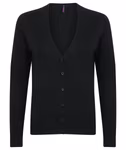Henbury Feinstrick-V-Pullover mit Perlknöpfen, Navy S, W726 – Bild 3