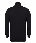 Henbury Fine Knit Roll Neck Jumper with Ribbed Structure, Black XS, W727 – image 4