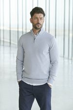 Henbury Strickpullover mit halbem Reißverschluss, Black XS, W729 – Bild 1