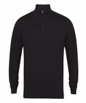 Henbury Knitted Jumper with Half Zip, Navy M, W729 – image 3