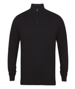 Henbury Strickpullover mit halbem Reißverschluss, Black XS, W729 – Bild 3