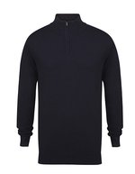 Henbury Strickpullover mit halbem Reißverschluss, Black XS, W729 – Navy
