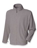 Henbury Fleecejacke aus Antipilling-Microfleece, Black S, W850 – Heather Grey