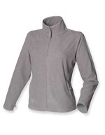 Henbury Microfleece-Jacke mit Reißverschlusstaschen für Damen, Black S, W851 – Heather Grey