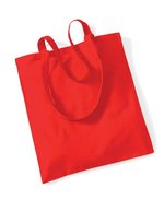 Westford Mill Baumwolltasche mit langen Tragegriffen, Natural 38 x 42 cm, WM101 – Bright Red