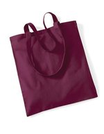 Westford Mill Baumwolltasche mit langen Tragegriffen, Natural 38 x 42 cm, WM101 – Burgundy