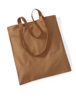 Westford Mill Baumwolltasche mit langen Tragegriffen, Natural 38 x 42 cm, WM101 – Caramel