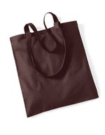Westford Mill Baumwolltasche mit langen Tragegriffen, Natural 38 x 42 cm, WM101 – Chocolate