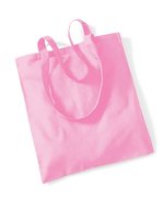 Westford Mill Baumwolltasche mit langen Tragegriffen, Natural 38 x 42 cm, WM101 – Classic Pink