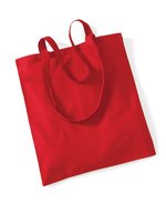 Westford Mill Baumwolltasche mit langen Tragegriffen, Natural 38 x 42 cm, WM101 – Classic Red