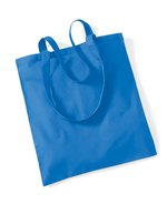 Westford Mill Baumwolltasche mit langen Tragegriffen, Natural 38 x 42 cm, WM101 – Cornflower Blue