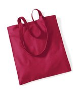 Westford Mill Baumwolltasche mit langen Tragegriffen, Natural 38 x 42 cm, WM101 – Cranberry