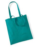 Westford Mill Baumwolltasche mit langen Tragegriffen, Natural 38 x 42 cm, WM101 – Emerald