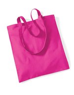 Westford Mill Baumwolltasche mit langen Tragegriffen, Natural 38 x 42 cm, WM101 – Fuchsia