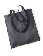 Westford Mill Baumwolltasche mit langen Tragegriffen, Natural 38 x 42 cm, WM101 – Graphite Grey