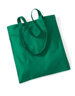 Westford Mill Baumwolltasche mit langen Tragegriffen, Natural 38 x 42 cm, WM101 – Kelly Green