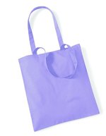 Westford Mill Baumwolltasche mit langen Tragegriffen, Natural 38 x 42 cm, WM101 – Lavender