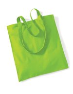 Westford Mill Baumwolltasche mit langen Tragegriffen, Natural 38 x 42 cm, WM101 – Lime Green