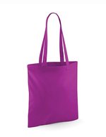 Westford Mill Baumwolltasche mit langen Tragegriffen, Natural 38 x 42 cm, WM101 – Magenta