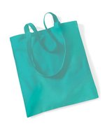 Westford Mill Baumwolltasche mit langen Tragegriffen, Natural 38 x 42 cm, WM101 – Mint Green