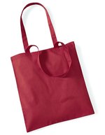 Westford Mill Baumwolltasche mit langen Tragegriffen, Natural 38 x 42 cm, WM101 – Orange Rust