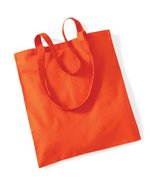 Westford Mill Baumwolltasche mit langen Tragegriffen, Natural 38 x 42 cm, WM101 – Orange